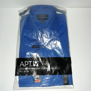 NWT Apt.9 Blue Collared Mens Long Sleeve Shirt